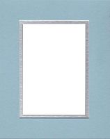 16x20 Double Acid Free White Core Picture Mats Cut for 12x16 Pictures in Sheer Blue and Silver