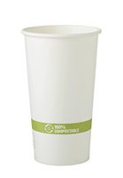 World Centric 100% Compostable Paper Cups by World Centric, Made from FSC Certfied Paper, Plant Based Bio Lining, for Hot Drinks, 20 oz, White (Pack of 1000)