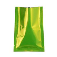 100Pcs Open Top Food Grade Aluminum Foil Storage Bag Cosmetic Mask Packing Bags Heat Seal Mylar Vacuum Bean Tea Snack Nut Packing Pouch For Powder Seasoning Package (Green, 10x15cm (3.94"x5.91"))