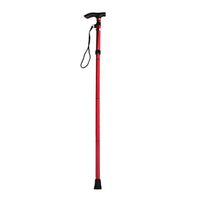 yanQxIzbiu Walking Cane, Walking Stick, 4 Section Telescopic Folding Outdoor Non-Slip Hiking Walking Stick Trekking Pole Red