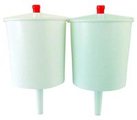 White Plastic Push Button Lever Hand Communion Cup Filler Church 5 Inch, Set of 2