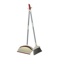 Ainia Broom and Dustpan Set Windproof with Combs for Hair Removal Home Kitchen Room Office Lobby Floor Use Upright Stand up,B