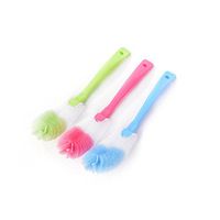 HOBULL 3pcs Long Bottle Cleaning Brush Long Grip Bottle Brush for Washing Wine, Decanter, Thermos, Carafe Water Bottle Brush Washer