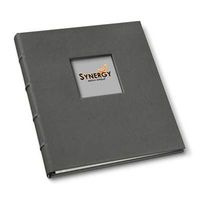 Leather Presentation Binder .75" with Window & Hubbed Spine by Gallery Leather - Freeport Slate