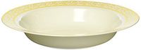 Decor Cream with Gold Rim 12oz. Heavyweight Plastic Soup Bowls 10 Count