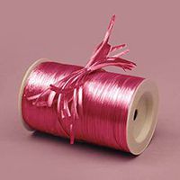 Krafty Klassics 1 Roll of Colored Pearlized Raffia Ribbon (1/4" x 100 Yds) (Pink)