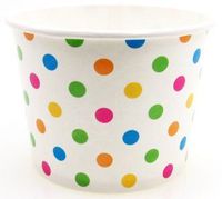4 oz Paper Hot/Cold Ice Cream Cups - 100ct (Polka Dot) by Arctic Supplies
