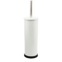 Harbour Housewares Bathroom Toilet Brush & Holder Set - White Finish