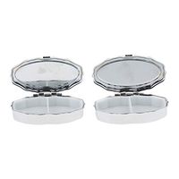 2 PCS 2 Slots Portable Metal Round Pill Box Pocket Storage Case Organizer - 02