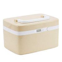 AA-JJUYP Medical Box, Combination Lock Medicine Box with 4 Separate Compartments 10L Prescription Pill Case Storage Box with Code Locking Safe for First Aid (Brown)