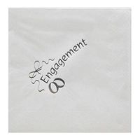 NPK Engagement Design Foil Printed Napkins (Pack Of 15) (One Size) (White)