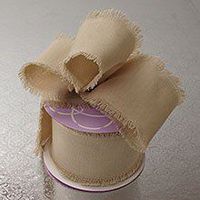 Krafty Klassics 1 Roll of Fine Frayed Edge Linen Ribbon - Size (2 1/2" x 10 Yds) (Natural)