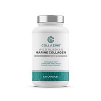 Collazing - Alaskan Wild-Caught Marine Collagen Protein Peptides with Hyaluronic Acid and Vitamin C - for Radiant Skin, Hair, Nails. Joints, Bones - 120 Capsules-30 Days Supply
