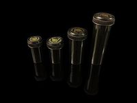 Solid Black Dram 4 Pack Reversible LID Containers 60, 30, 20, 08 DR Rx Pill Pharmacy Vials Crafts Coins Storage Vitamins Medicine MMJ 420 Jar Bottle