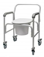 GF Health 2215B-2 3-in-1 Aluminum Commode with Back Bar and Casters (Pack of 2)