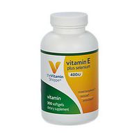 Vitamin E + 400IU Selenium 100 dAlpha Vitamin E from Natural Food Sources with Mixed Tocopherols, Antioxidant Immune Support Once Daily (300 Softgels) by The Vitamin Shoppe