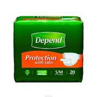 Depend Fitted Maximum Protection Briefs-Style Small / Medium Size 33" - 41" - Pack of 20
