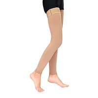 Medical Thigh High Compression Stockings, Firm Support 15-20 mmHg Graduated Footless Compression Socks for Men & Women - Footless Compression Sleeves Leg Support Hose (Beige, X-Large)