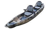 BKC TK122 12.9' Tandem Fishing Kayak W/Aluminum Upright Seats, Paddles, 4 Rod Holders Included 2-3 Person Angler Kayak (Purple Camo) (Green Camo)