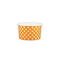 5 oz Yogurt Paper Cups- 1000 Count (Polka- Orange)