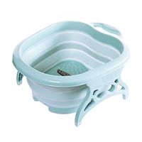Healifty Foot SPA/Bath Massager - Foldable Bucket for at Home Spa Pedicures, Feet Relaxation and Stress Relief (Plastic/Green)