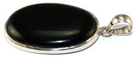 Sterling Silver Polished Onyx Pendant Jewellery PEND451