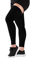 Mojo Compression Stockings 20-30mmHg Thigh Hi Leg Sleeve Graduated Support Socks Recovery for Calf & Quads - Black Large A609BL3