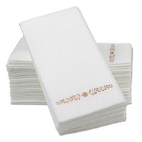 12” x 17” Airlaid Paper Dinner Napkins – Rose Gold Foil Stamped 1/6 Fold Disposable Guest Hand Towels w/Absorbent, Linen-Like Feel for Weddings, Receptions, Parties & Bathroom (Rose Gold, 100 Count)