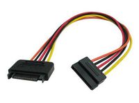12" SATA 15-Pin Male to Female Power Extension Cable