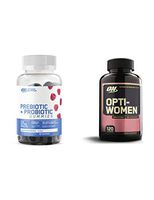 Optimum Nutrition Prebiotic & Probiotic Gummies, 30 Servings with Opti-Women Multivitamin 120 Count