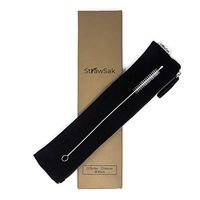 Straw Case for Reusable Straws (Metal Straws, Silicone Straws, Glass Straws), Cutlery, Silverware, Utensils - Easy to Clean Reusable Straw Pouch - Black - by StrawSak