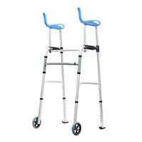 Compact Folding Walker with Arm Support for Seniors, Adults, Extra Wide Front Wheel Walker (2 5-Inch wheels), Lightweight Supports up to 300 lb