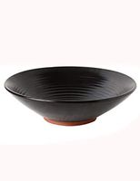 AXZHYX Bowl Ceramic Bowl Japanese Stoneware Bowls for Noodles Ramen Udon Pho 9 Inches Hotel Tableware Home Noodles Boiled Fish Soup Bowl (Color : Black)