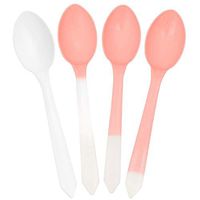 Color Changing Plastic Dessert Spoons - Changes From White to Orange When Cold - Colorful Plastic Spoons - Frozen Dessert Supplies - Made in USA! 25 Count