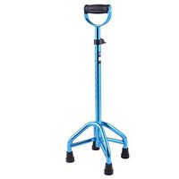 ZYL-YL Old Man's Cane Aluminum Alloy Folding Four-Corner Cane Disabled Slipper Cane Old Man Cane (with Light - Blue) Non-Slip Walking Stick with Hospital