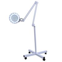 Lighted Magnifier Lamp,8X Magnifier Floor Stand Lamp Magnifying Lens Diopter Salon Beauty Equipment (White)