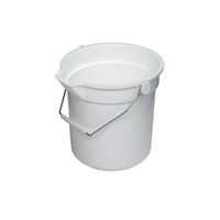 Continental 8110WH, Huskee White Bucket with Steel Handle and Pour Spout, 10qt Capacity, 10-5/8" Diameter x 10-1/4" Height (Case of 12)