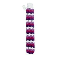Healifty Hot Water Bag Long Hot Water Bottle with Knitting Cover for Back Legs Neck Purple Diamonds