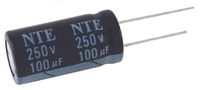 NTE Electronics VHT47M450 Series VHT Aluminum Electrolytic Capacitor, Radial Lead, 105 Degree Max Temp, 47 µF Capacitance, 20% Tolerance, 450V