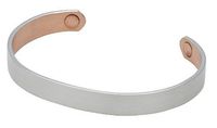 Sabona Brushed Silver Original Copper Magnetic Bracelet, Size Medium