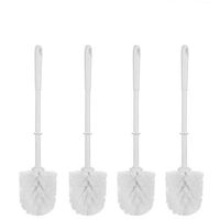 Top-spring White Soft Bristle Long Handle Eco Plastic Toilet Brush Cleaner (4 Pack)