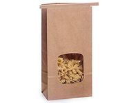 Tin Tie Coffee Bag with Window 100 Count - 1/2 LB - Kraft