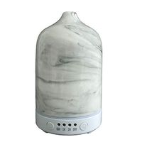 Unique Marble Finish Aromatherapy Essential Oil Diffuser, 100ml Ultrasonic Whisper Quiet Cool Mist Humidifier with Handcrafted Porcelain Cover-Great Decor Gift for Yoga Mediation Office (gray)
