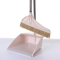 Broom and Dustpan Set 90cm 80cm with Combs for Hair Removal Home Kitchen Room Office Lobby Floor Use Upright Stand up,Pink