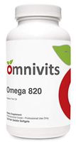Omnivits Omega 820 | Concentrated Alaskan Fish Oil | 820mg of EPA & DHA | Omega 3 Fatty Acids | Enteric Coating for Easy to Swallow & Optimally Absorbed | 120 Softgels