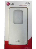 LG White QuickWindow Convenient Folio Flip Diary Case Cover for LG G2 (EXCLUDINGVerizon) [Sprint, Virgin Mobile, AT&T Only]