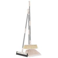 Broom and Dustpan With Long Handle Telescopic Up Stainless Steel Rod Extra Long Handle Broom And Dustpan Soft Brush Windproof Magic Broom Set Room Lobby Floor Toilet Cleaning Tools