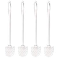 Topsky White Soft Bristle Long Handle Eco Plastic Toilet Brush Cleaner (4 Pack Longer)