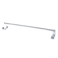 Rustproof Aluminum Shower Bath Towel Rack Double Single Bar Wall Mount Shelf with Hooks for Kitchen Bathroom Hotel - Silvery Single Bar