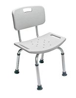 Lumex Platinum Collection Shower and Bath Chair with Backrest and Tool-Free Height Adjustment, 7921R-1